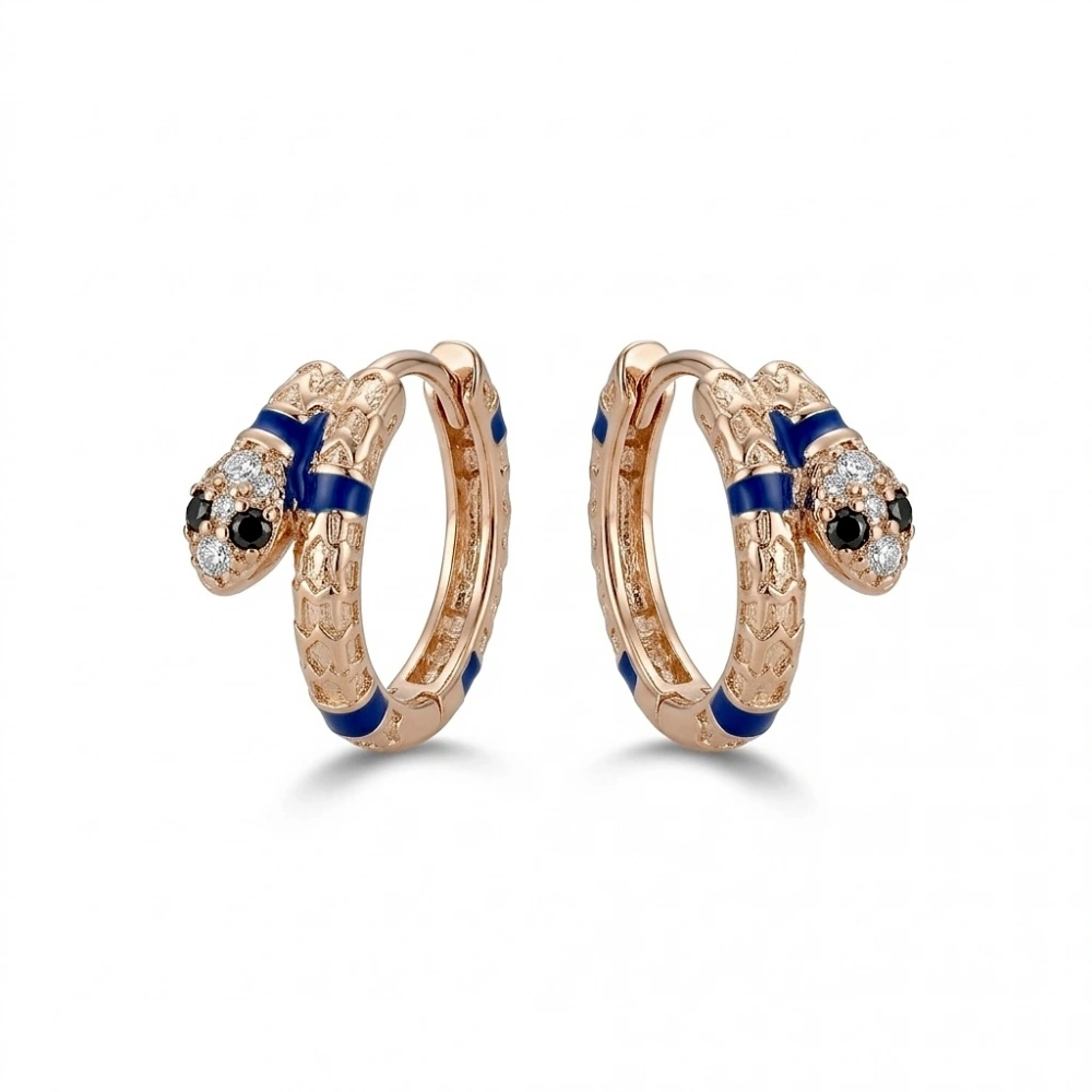 İthal Gold Yılan Küpe