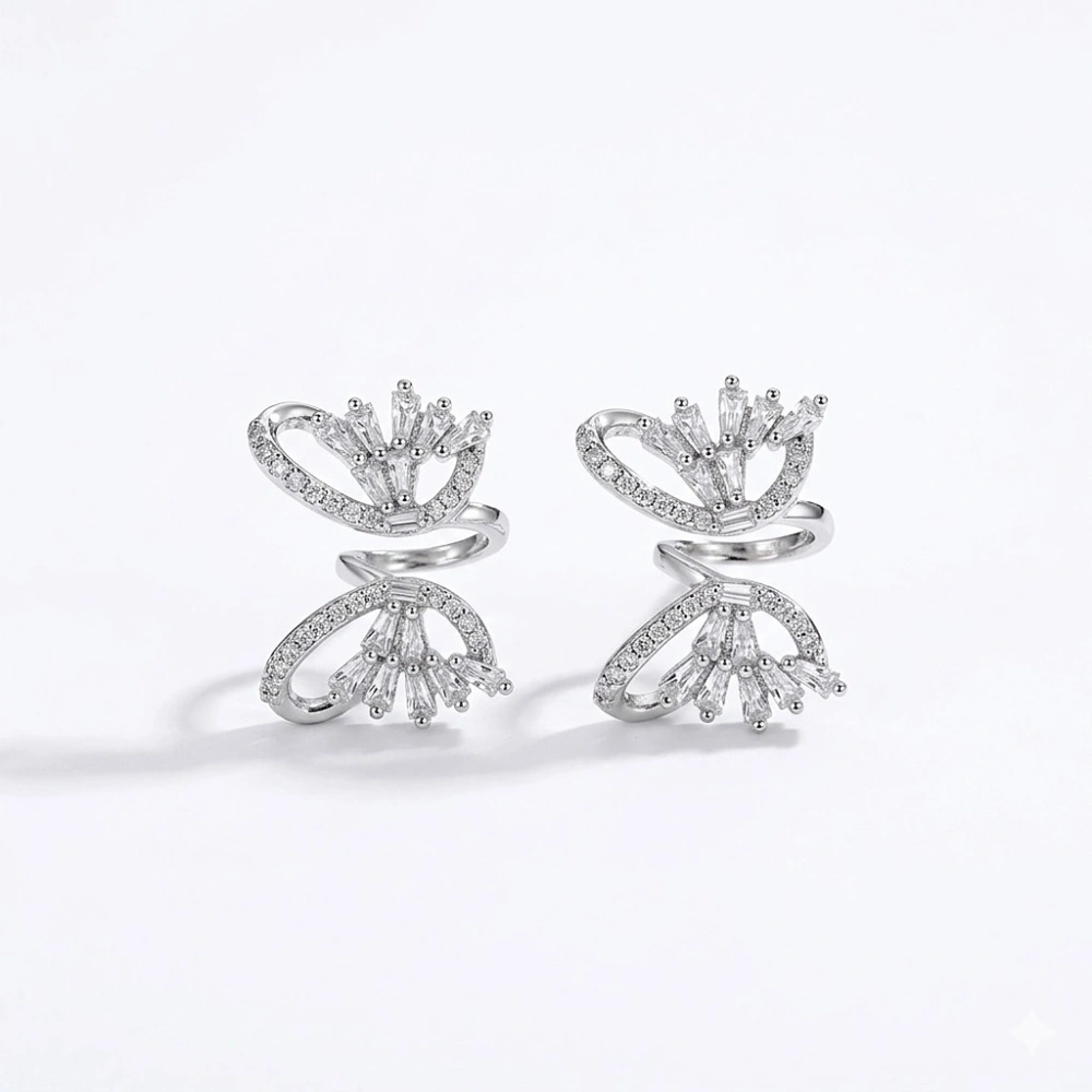 İthal Silver Kelebek Küpe
