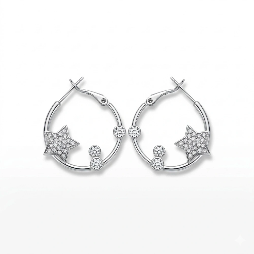İthal Silver Yıldız Küpe