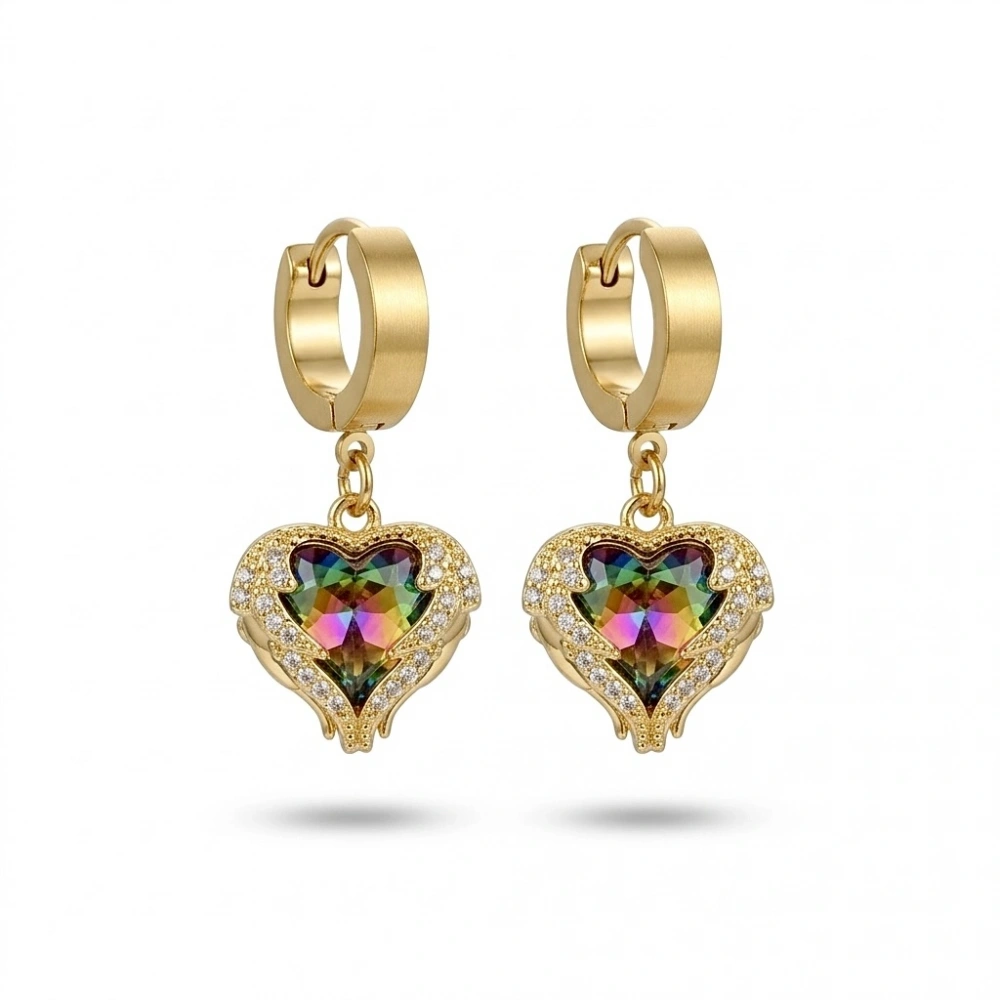 Hologramlı Melek Kanatlı Küpe