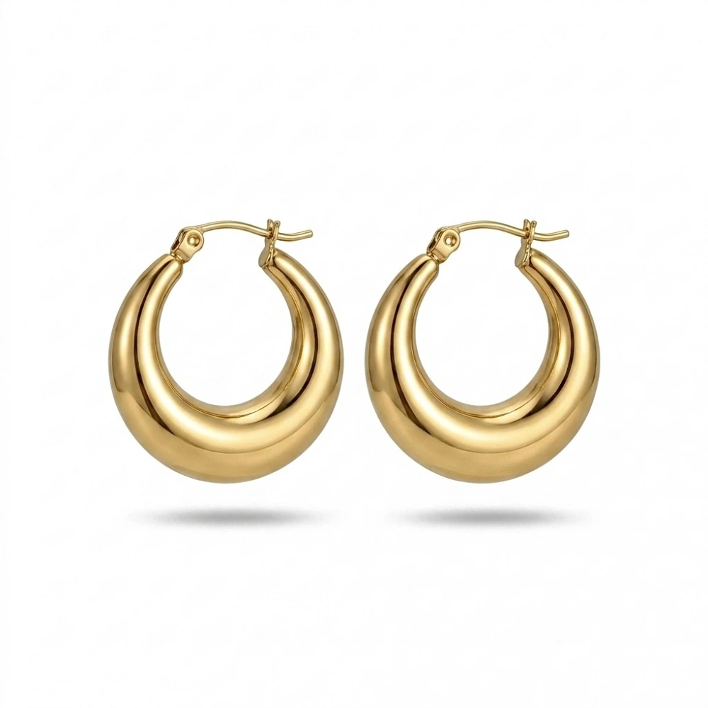 Çelik Gold Halka Küpe