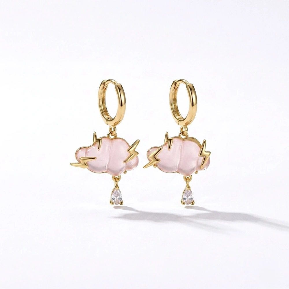 Çelik Gold Pembe Bulut Küpe