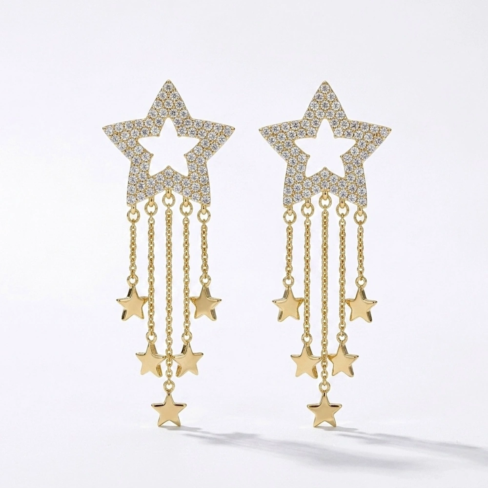 Sallantılı Yıldız Küpe