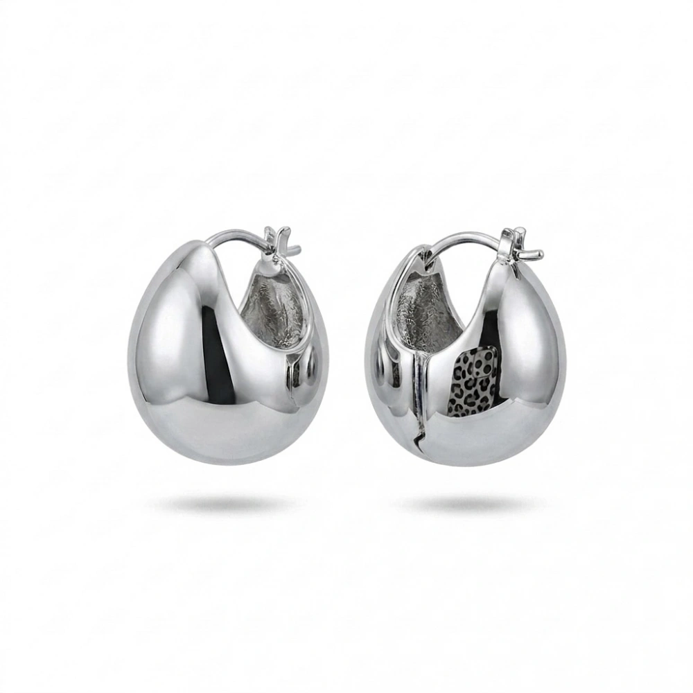 İthal Silver Basic Halka Küpe