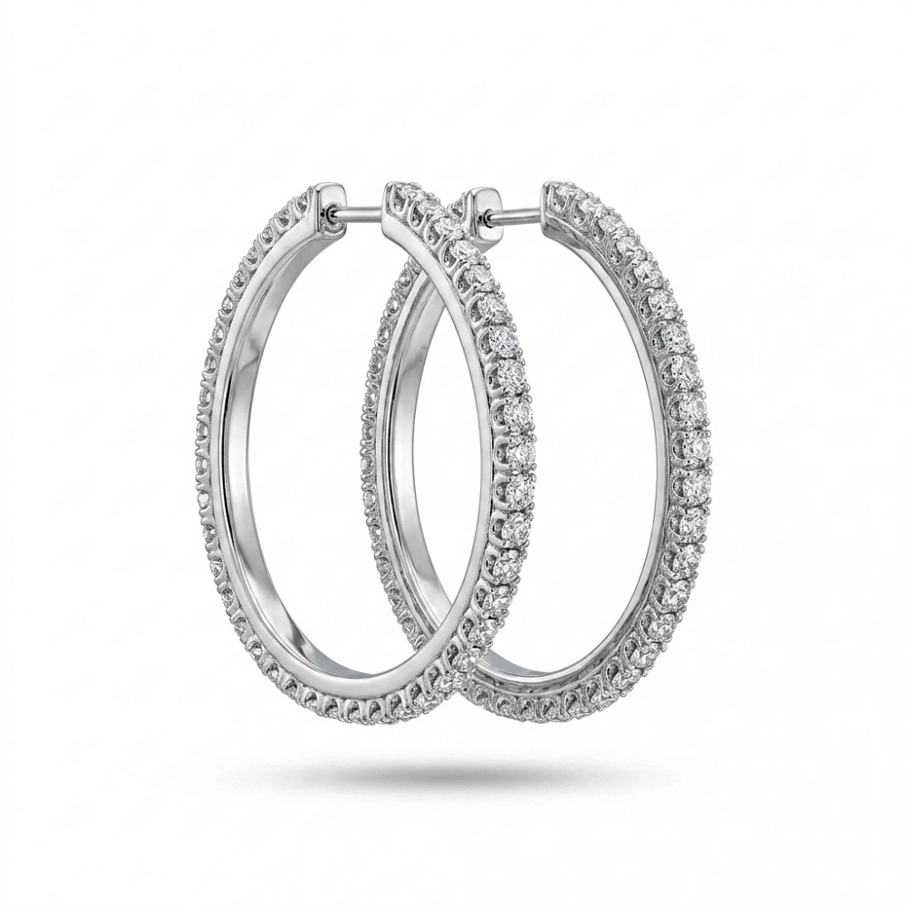 İthal Silver Suyolu Halka Küpe