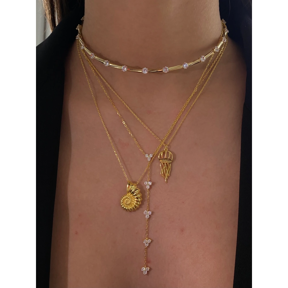 925 Ayar Gümüş 5 Yoncalı Kolye