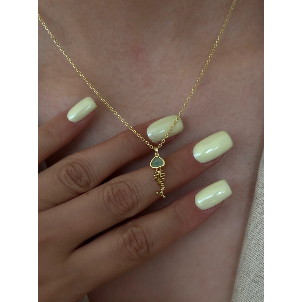 925 Ayar Gümüş Balık Detay Kolye