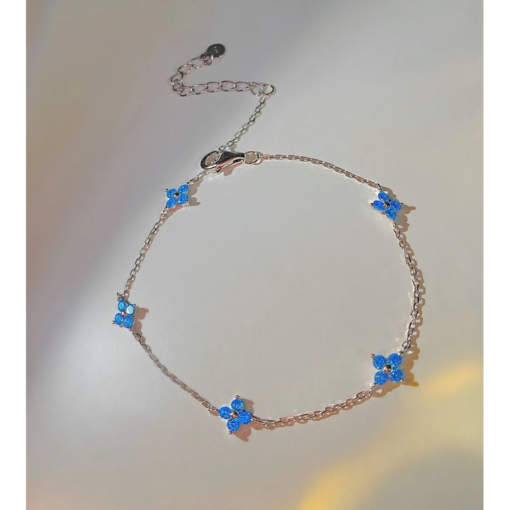 925 Ayar Gümüş Çiçekli Bileklik