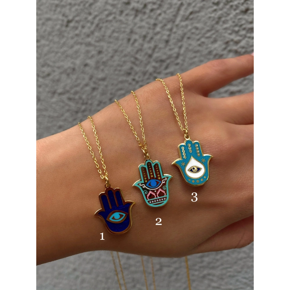 925 Ayar Gümüş Fatma Eli Kolye