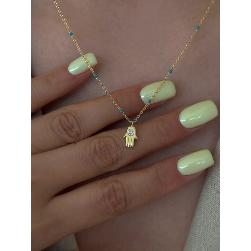 925 Ayar Gümüş Fatma Eli Kolye