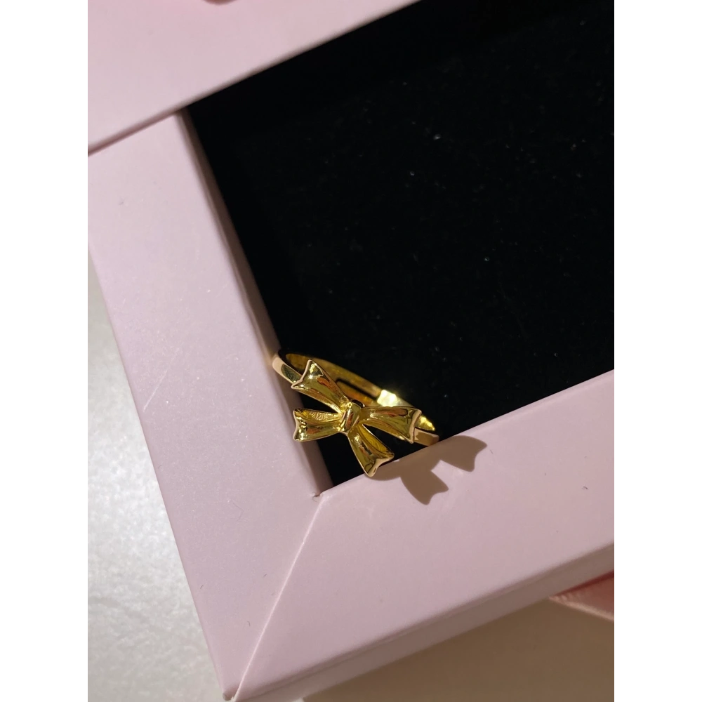 925 Ayar Gümüş Gold Fiyonk Yüzük