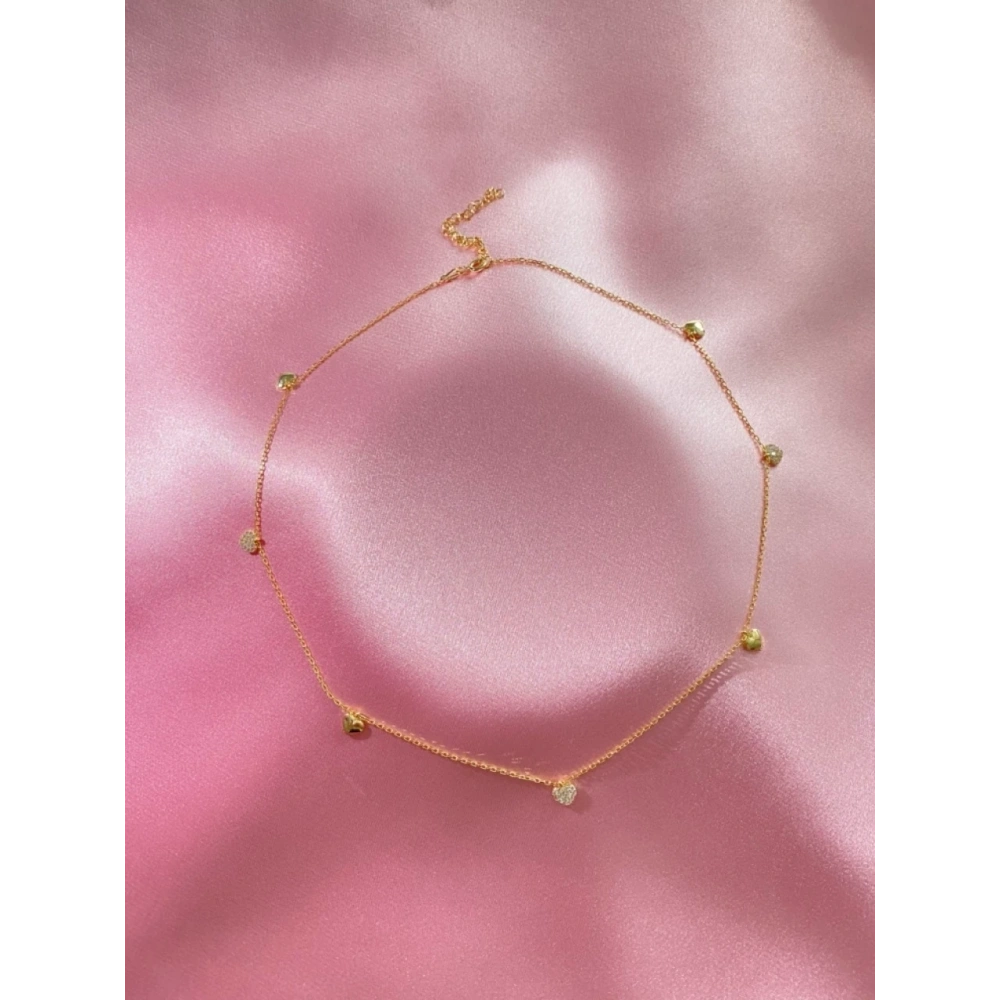 925 Ayar Gümüş Gold Mini Kalp Kolye