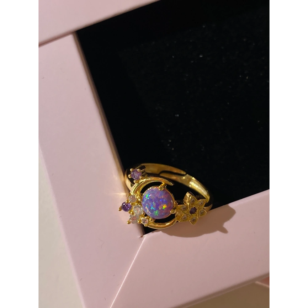 925 Ayar Gümüş Gold Moon Yüzük