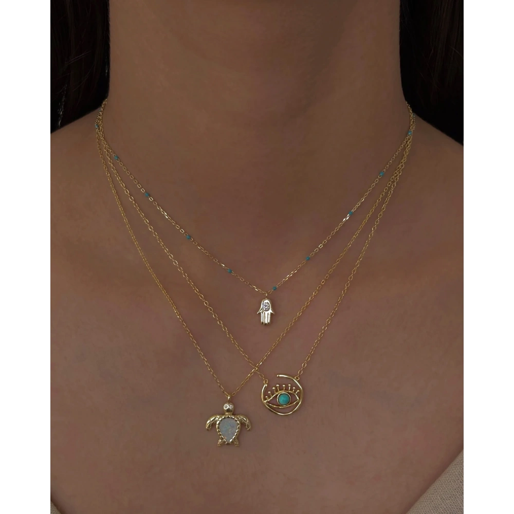 925 Ayar Gümüş Göz Detay Kolye