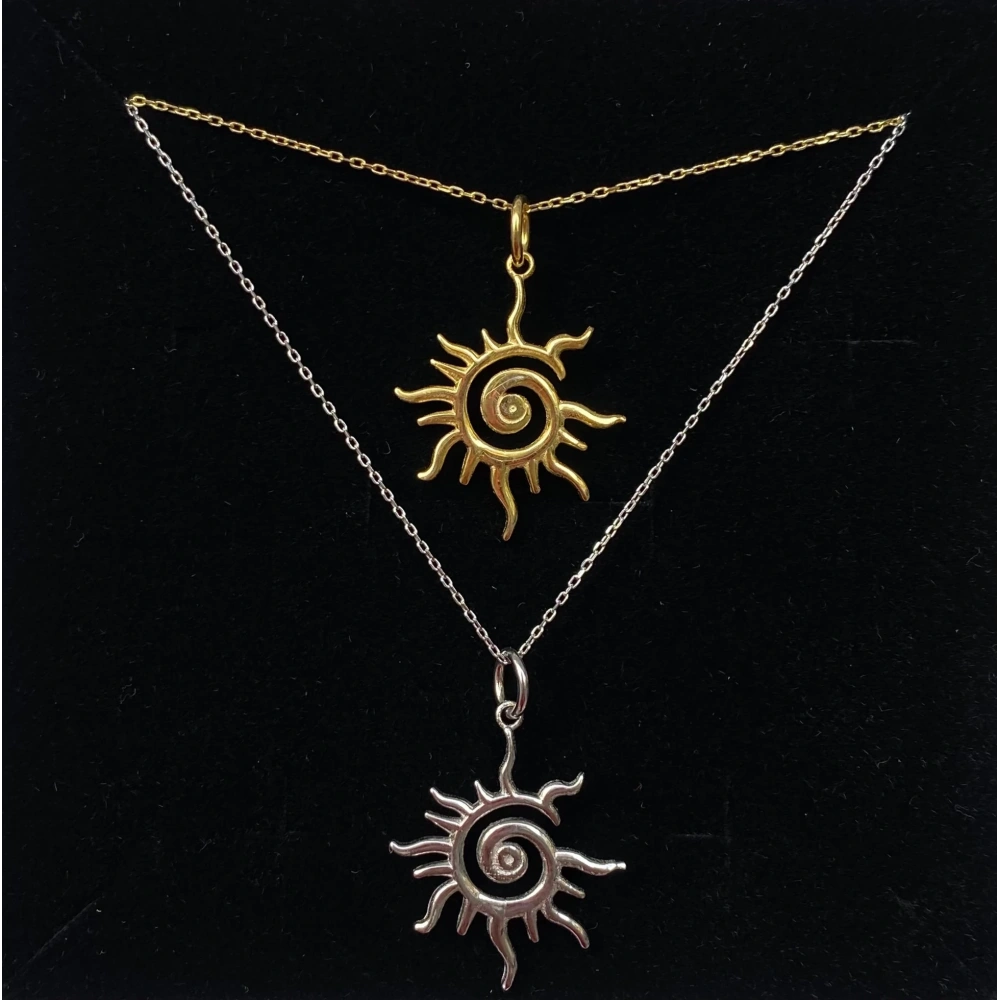 925 Ayar Gümüş Güneş Kolye