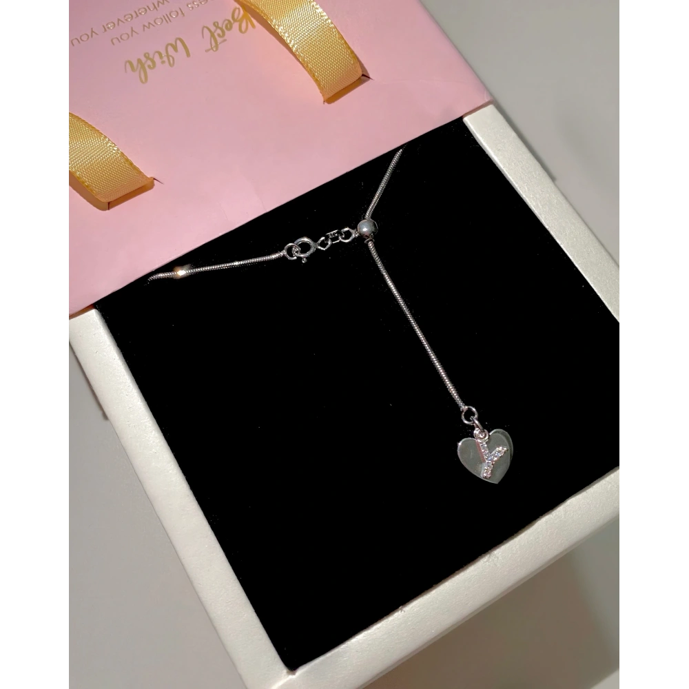 925 Ayar Gümüş Harfli Asansör Kolye