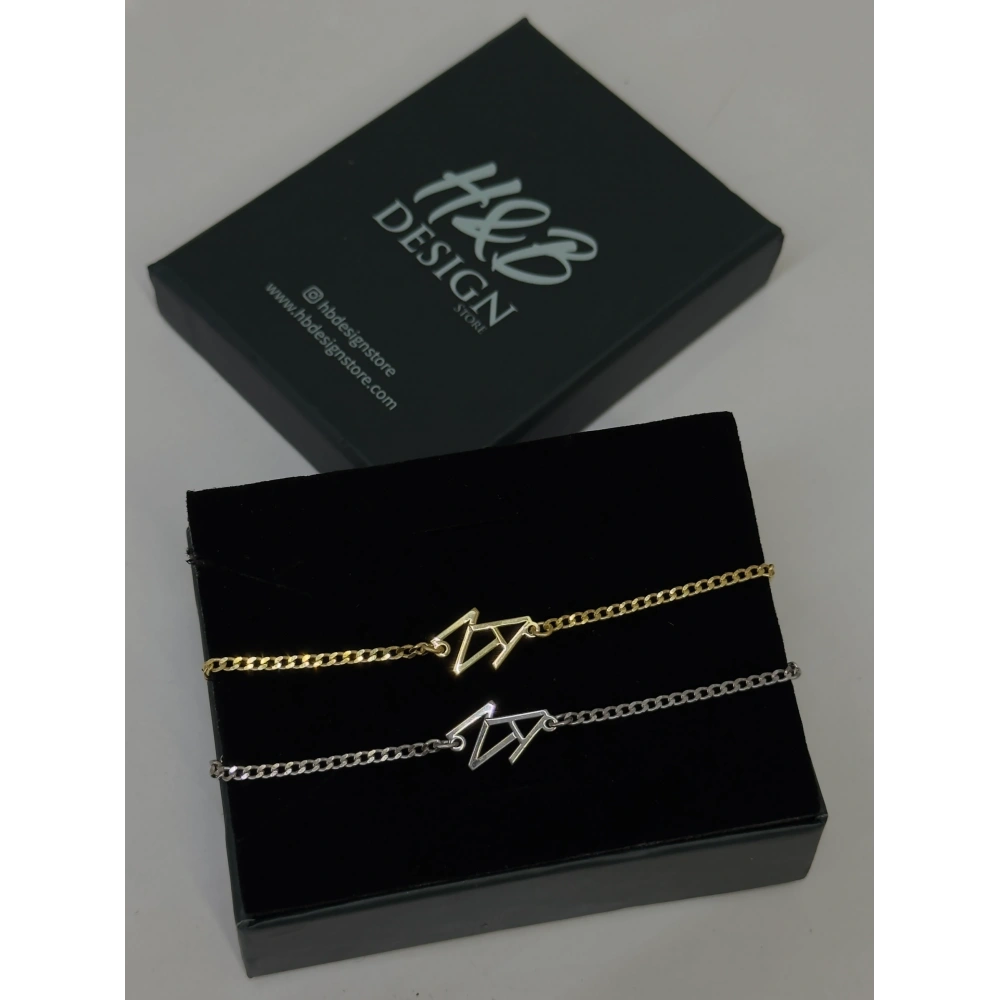 925 Ayar Gümüş Harfli Çift Bilekliği