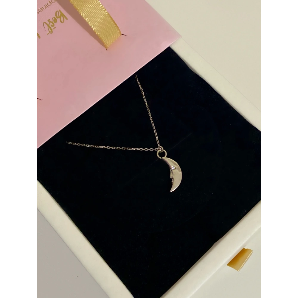 925 Ayar Gümüş Hilal Kolye