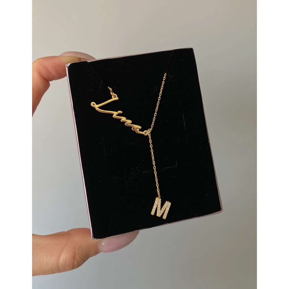 925 Ayar Gümüş İsim Yazılı Harf Kolye