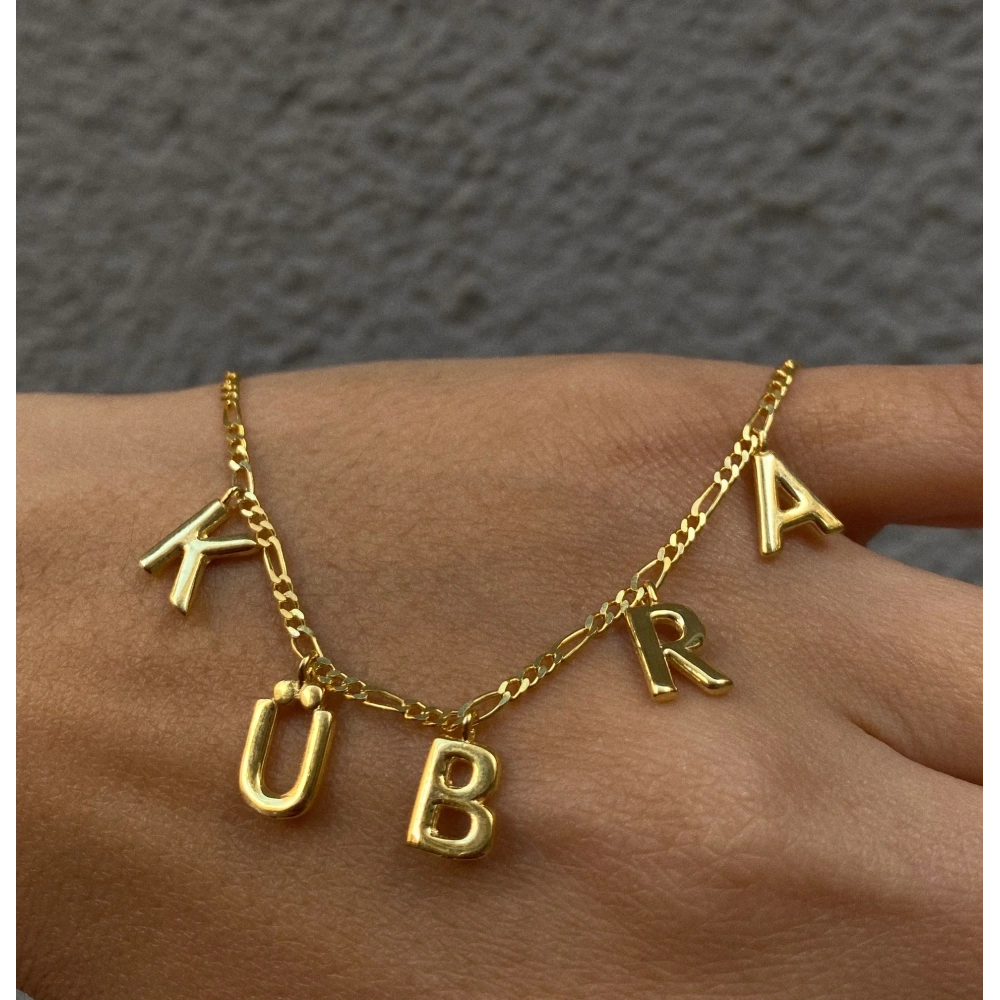 925 Ayar Gümüş Kabartmalı İsim Kolye