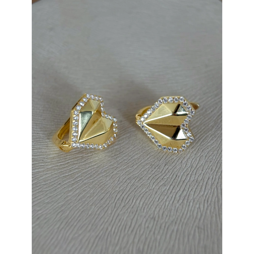 925 Ayar Gümüş Kalp Küpe