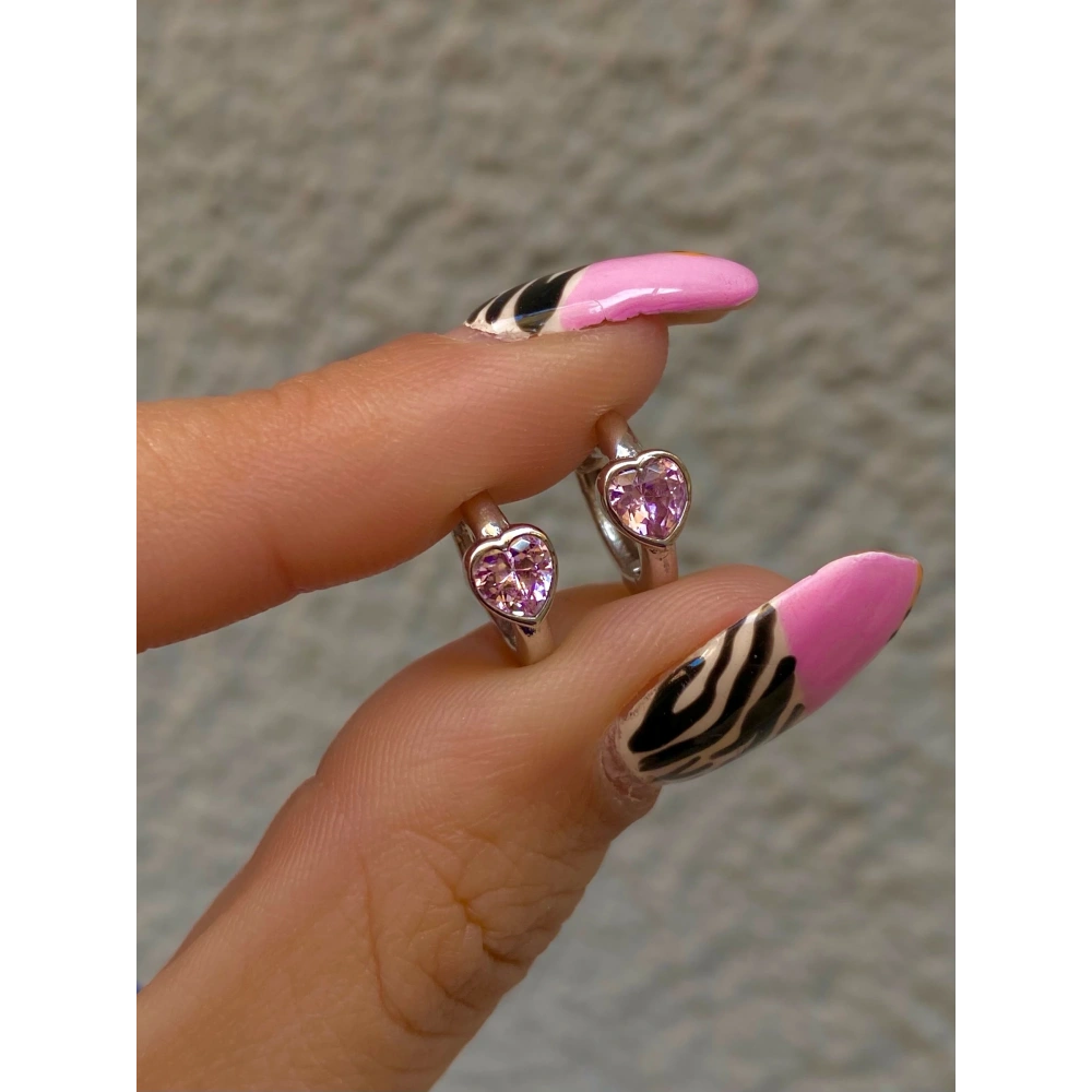 925 Ayar Gümüş Kalpli Küpe