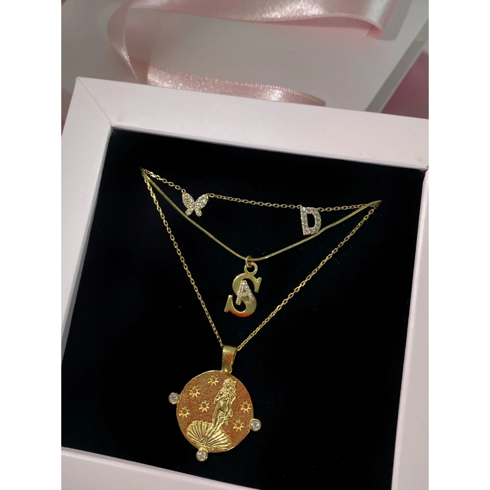 925 Ayar Gümüş Kelebek Detaylı Harf Kolye