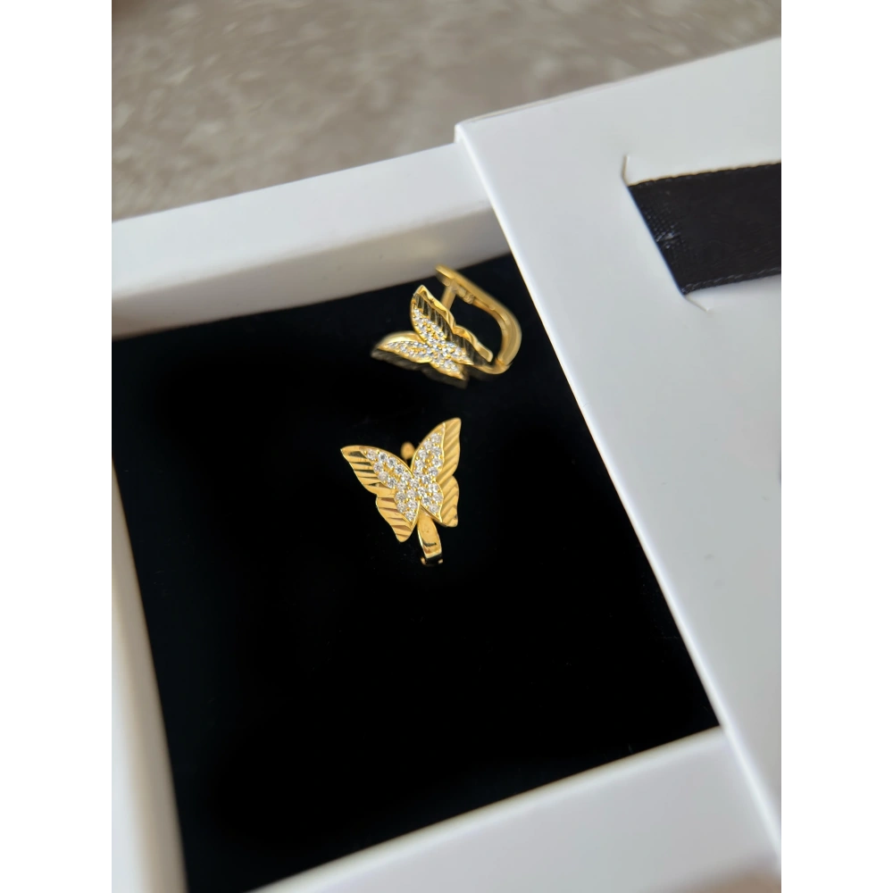 925 Ayar Gümüş Kelebek Küpe