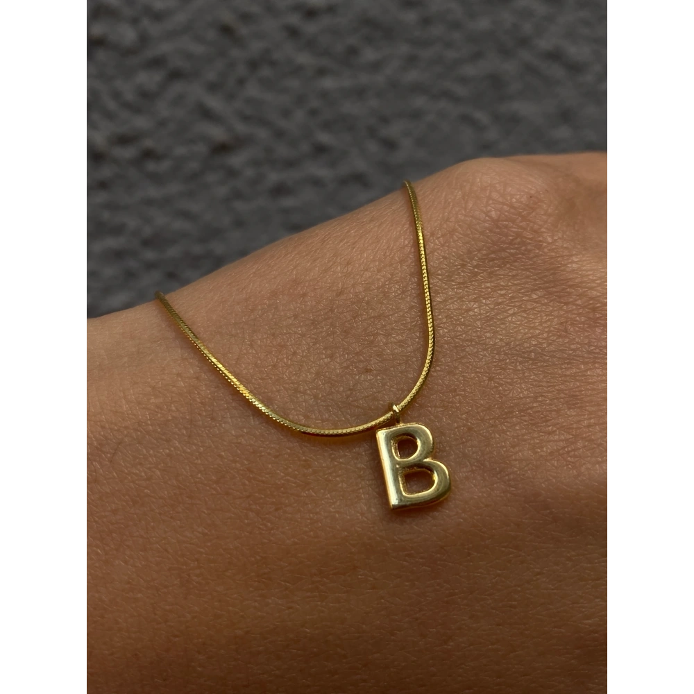 925 Ayar Gümüş Mini Bombeli Harf Kolye