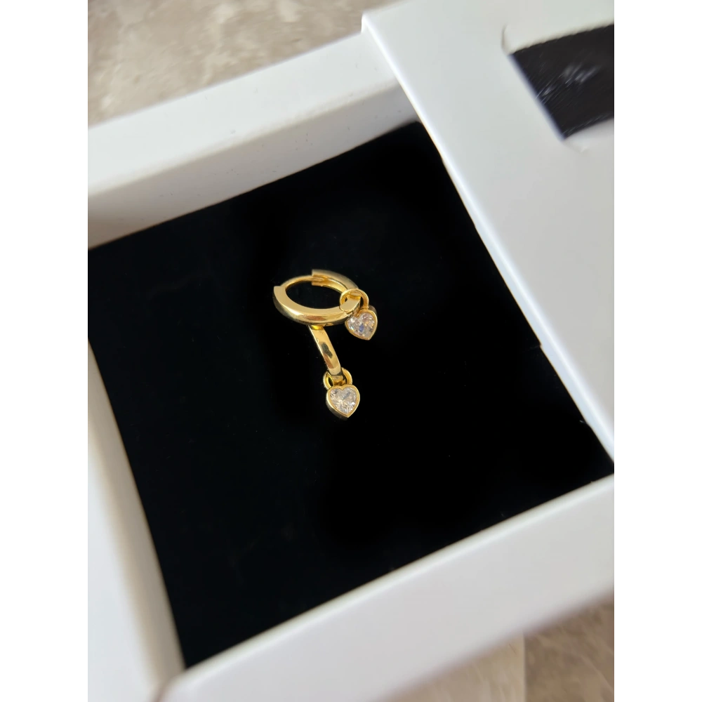 925 Ayar Gümüş Mini Kalp Küpe