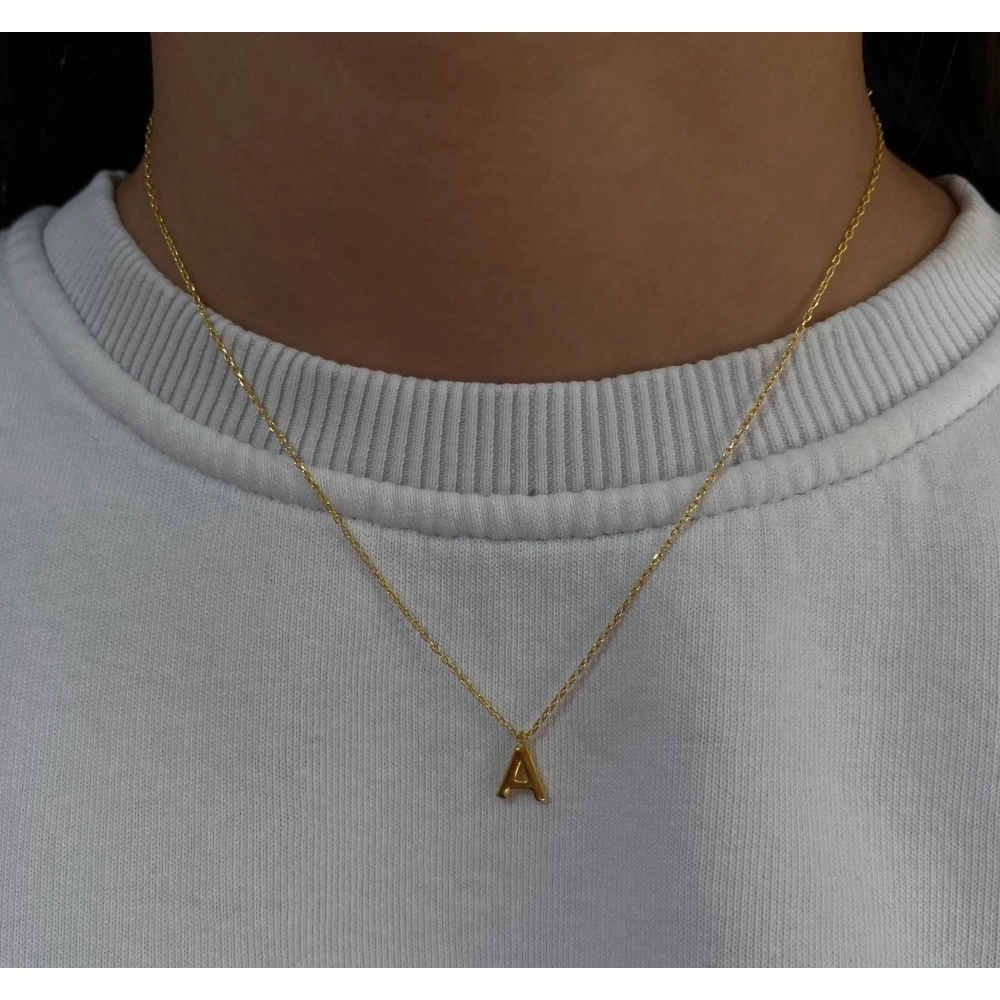 925 Ayar Gümüş Minimal Harf Kolye