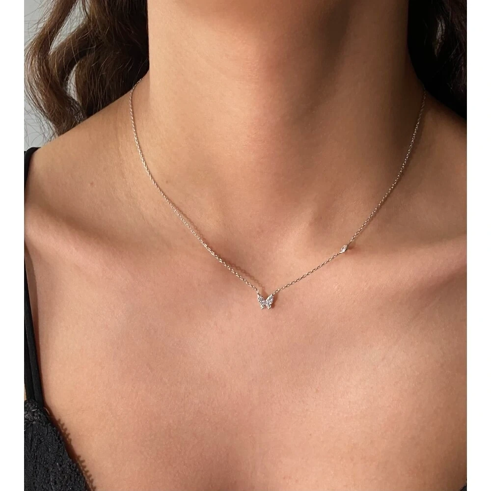 925 Ayar Gümüş Minimal Kelebek Kolye