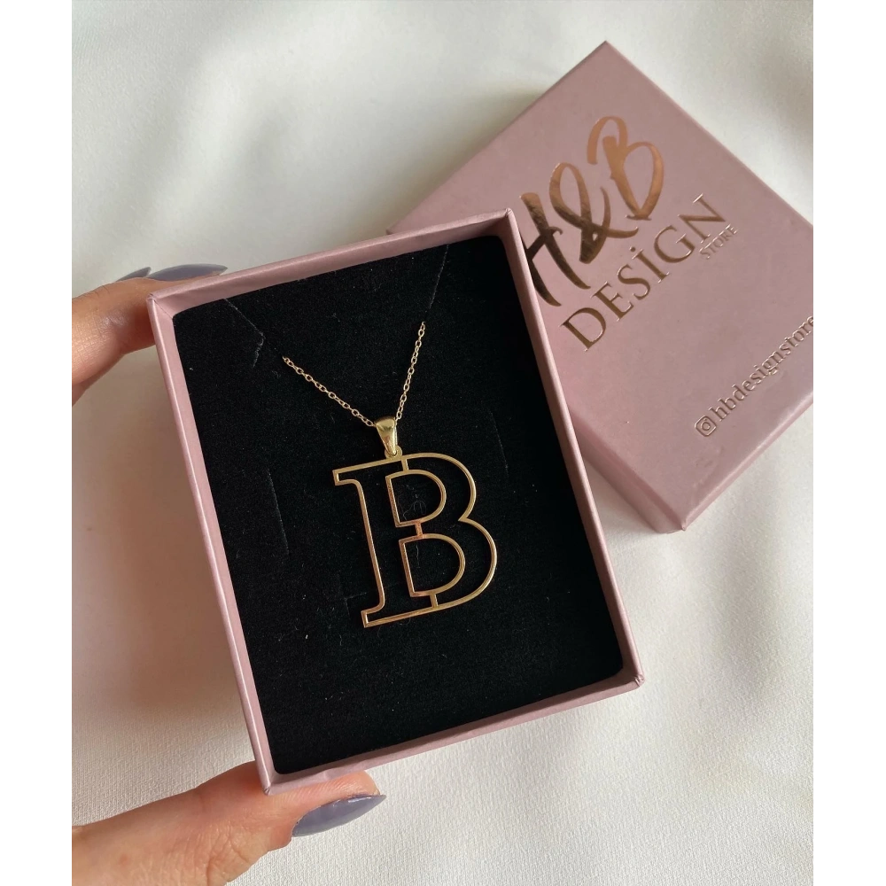 925 Ayar Gümüş Plaka Harf Kolye