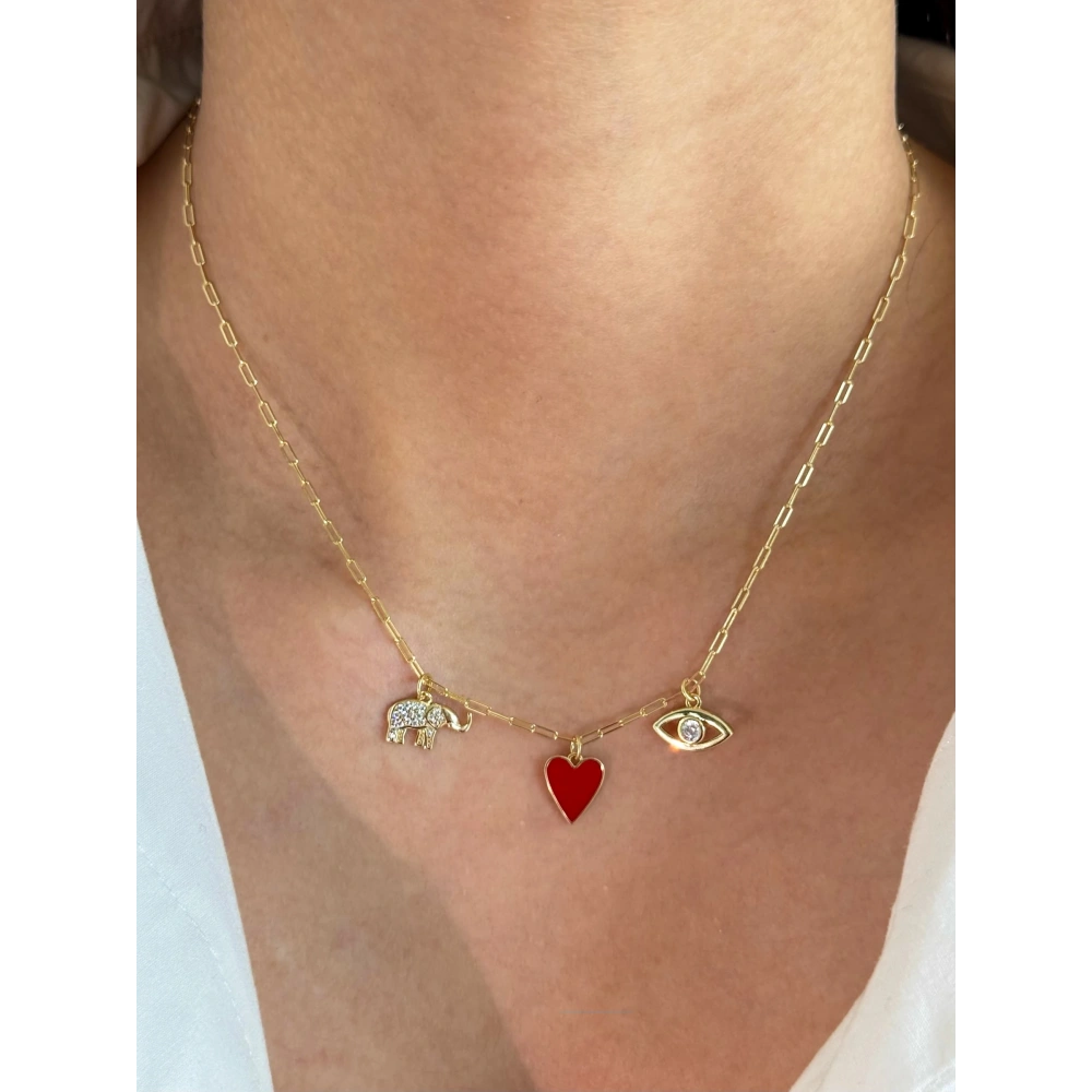 925 Ayar Gümüş Şans Üçlü Charm Kolye