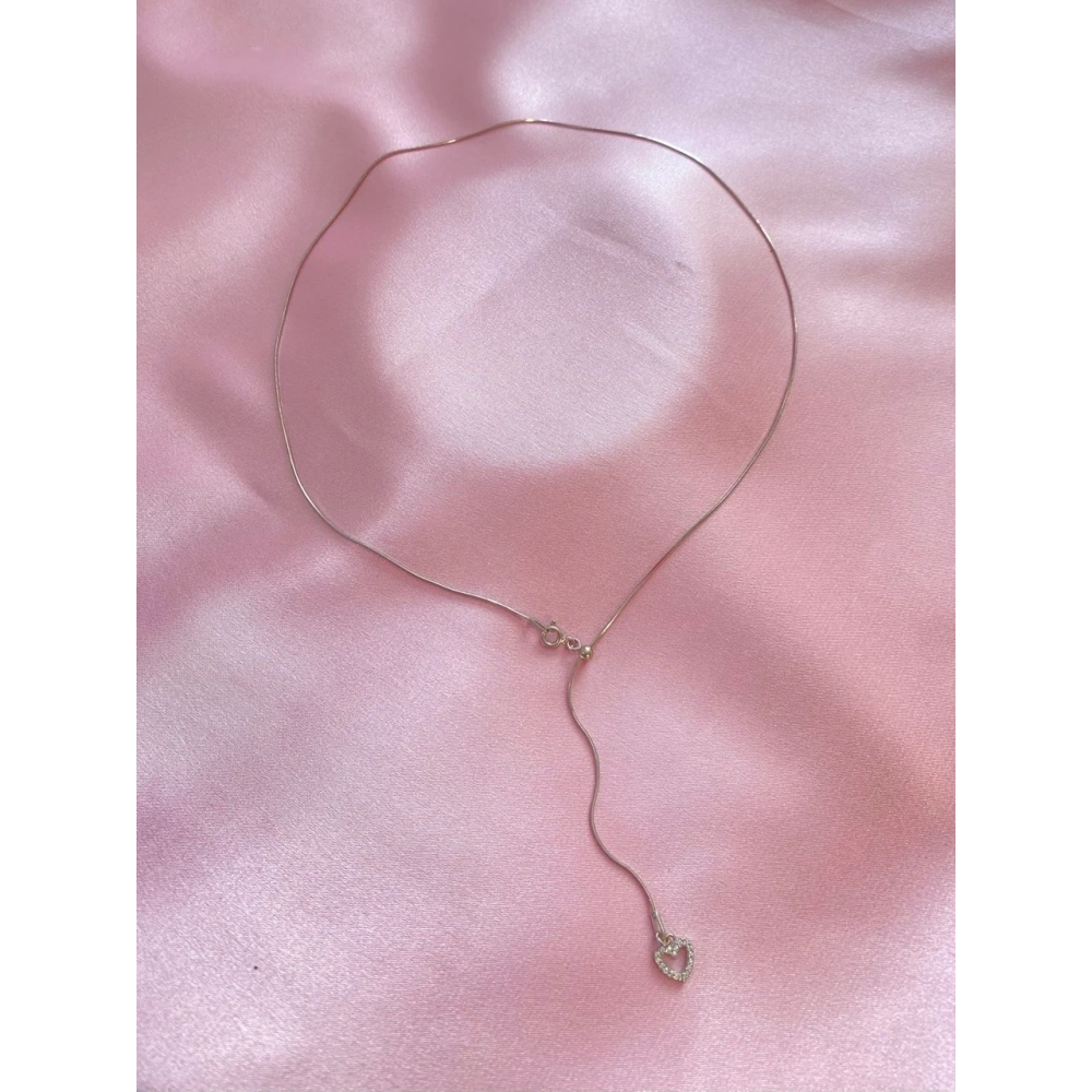 925 Ayar Gümüş Silver Asansörlü Kalp Kolye