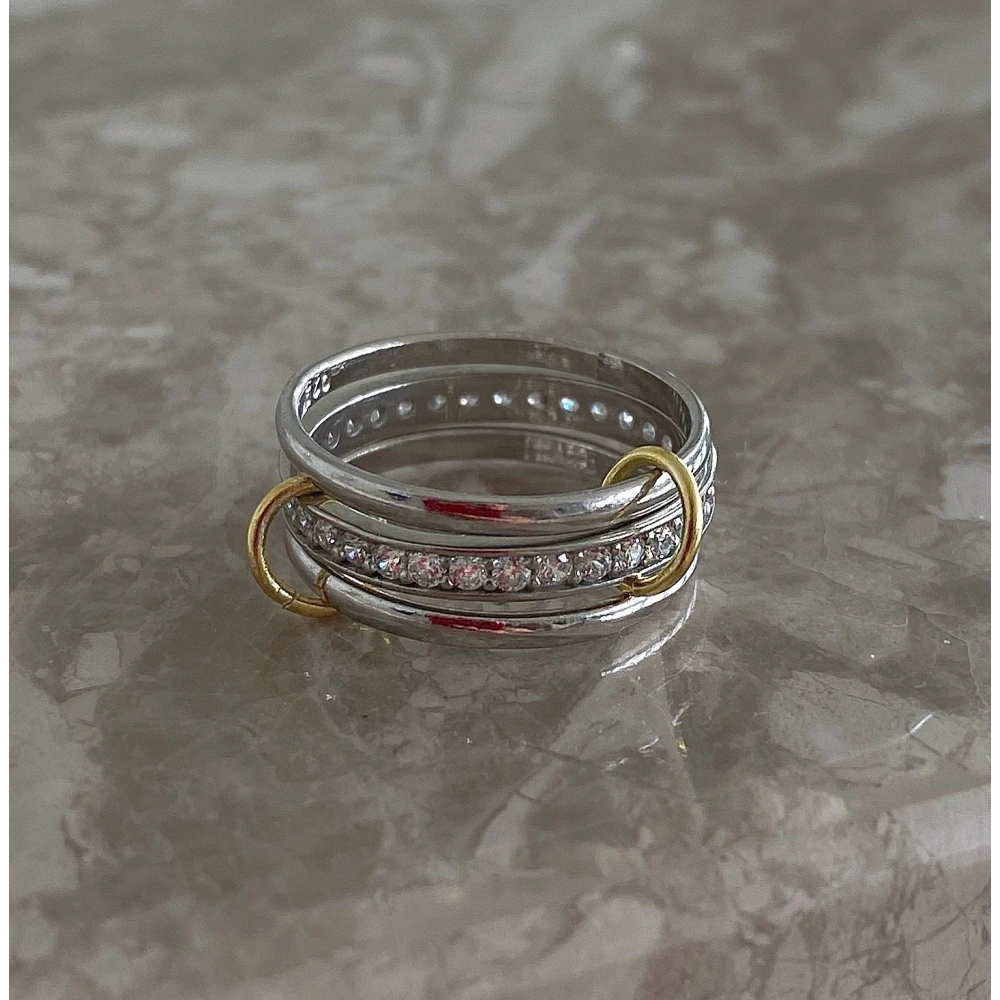 925 Ayar Gümüş Silver Trio Yüzük