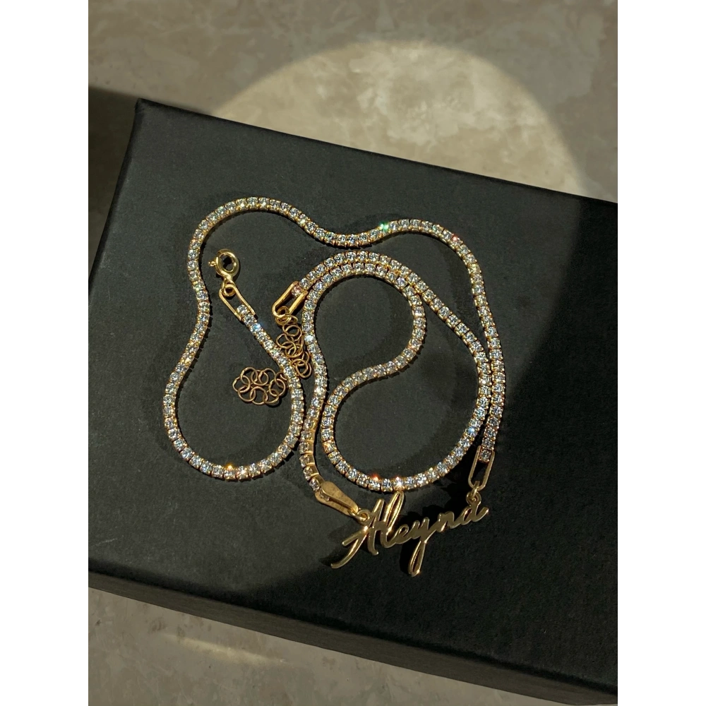 925 Ayar Gümüş Suyolu İsim Kolye