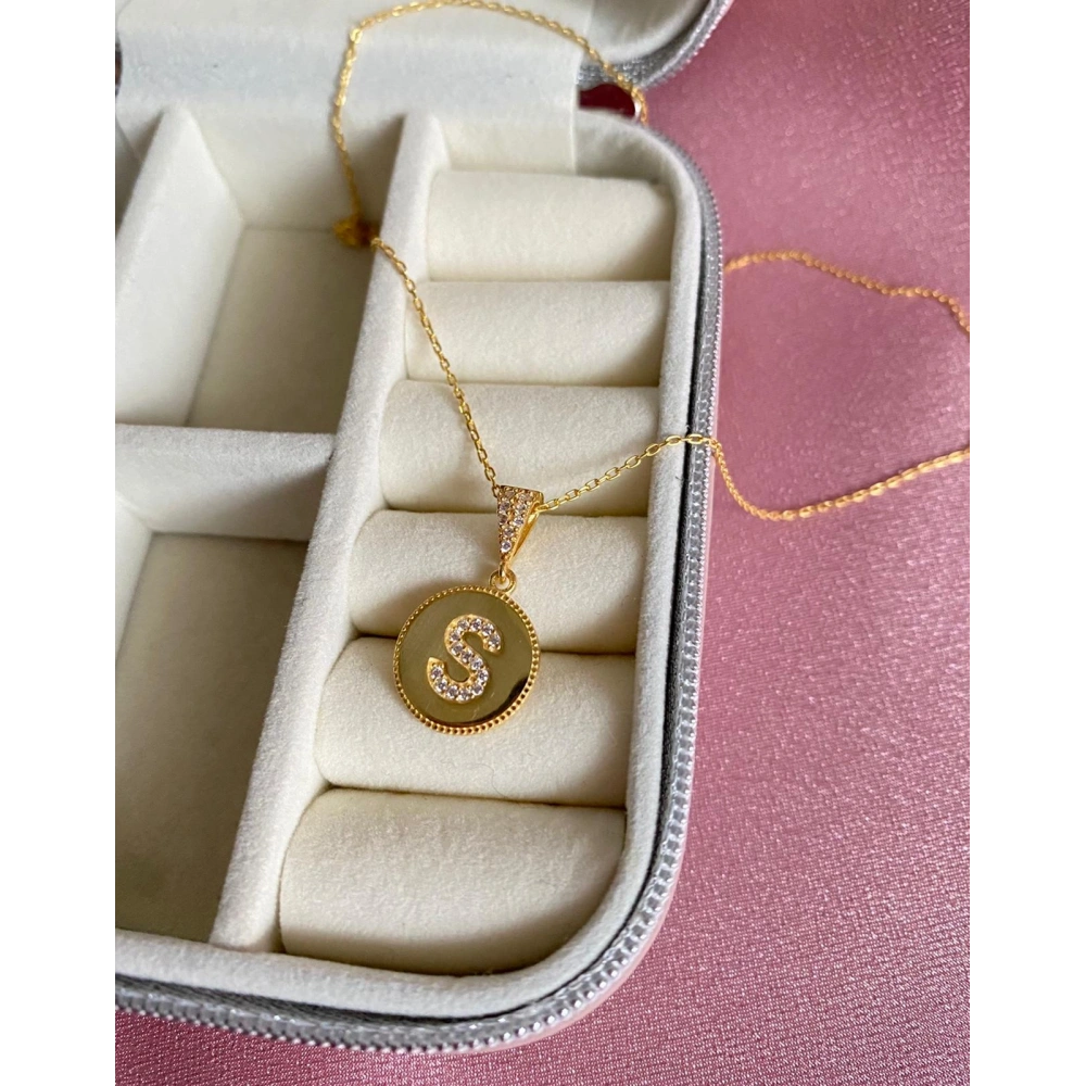 925 Ayar Gümüş Taşlı Harf Kolye