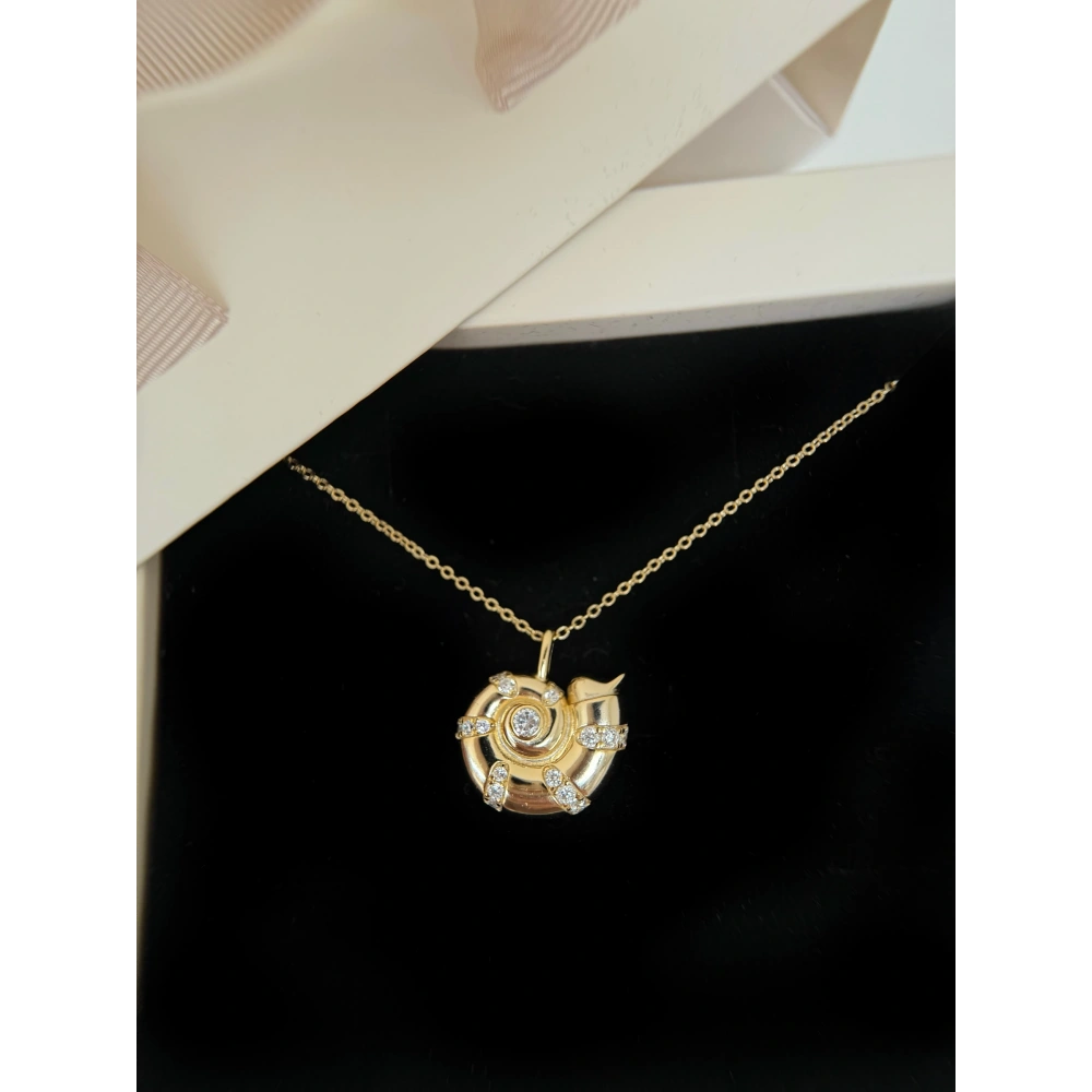 925 Ayar Gümüş Taşlı Salyangoz Küpe