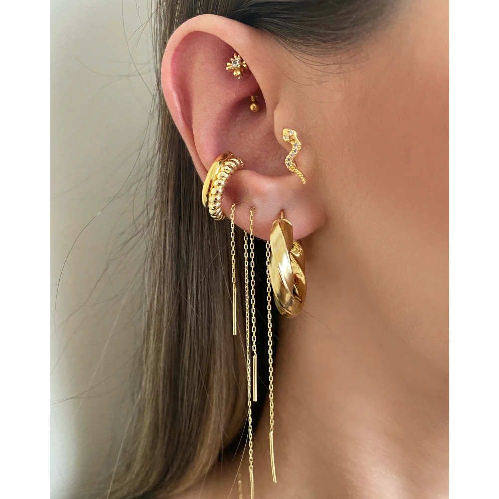 925 Ayar Gümüş Zincir Küpe