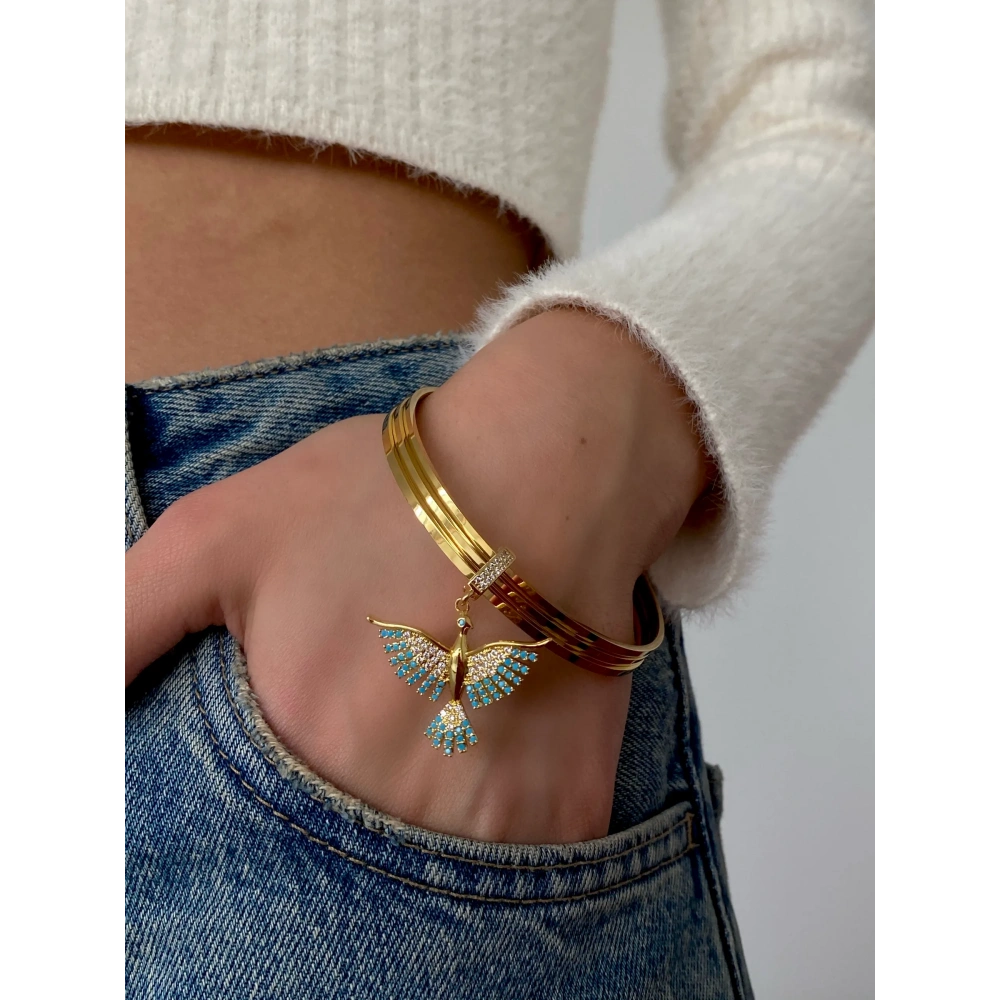 Anka Kuş Detay Charm Bilezik