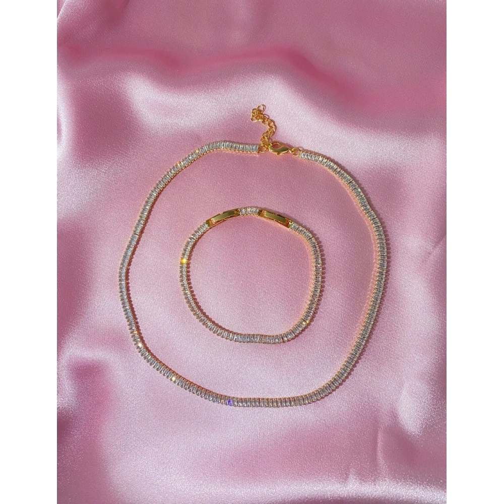 Baget Taşlı Choker Bileklik Set