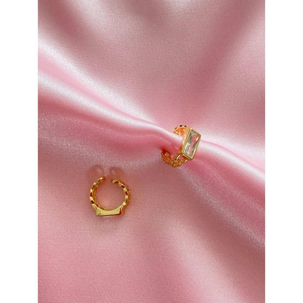 Baget Taşlı Gold Earcuff