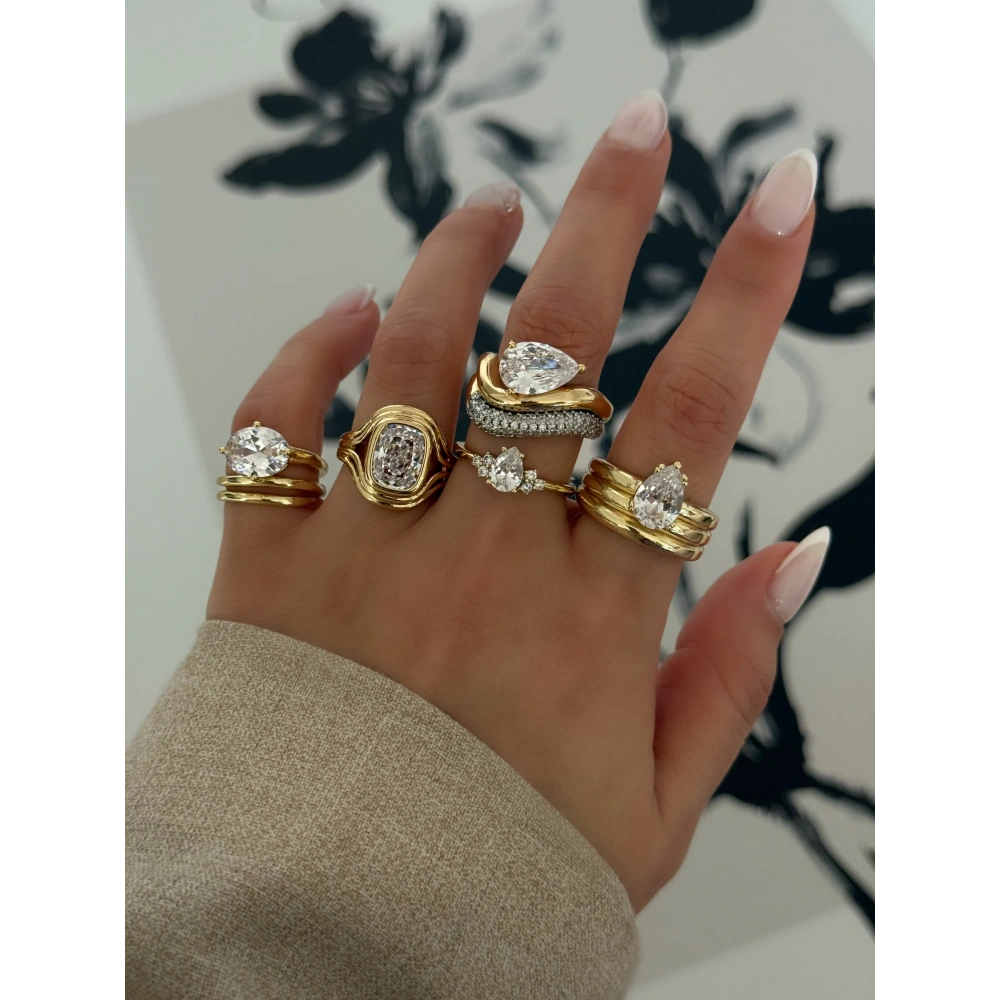 Baget Taşlı Mix Yüzük