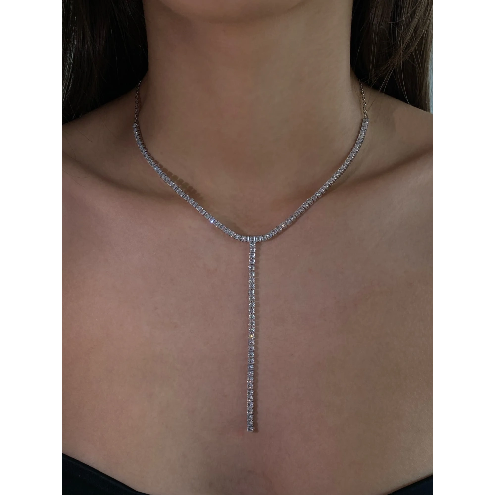 Baget Taşlı Suyolu Y Kolye