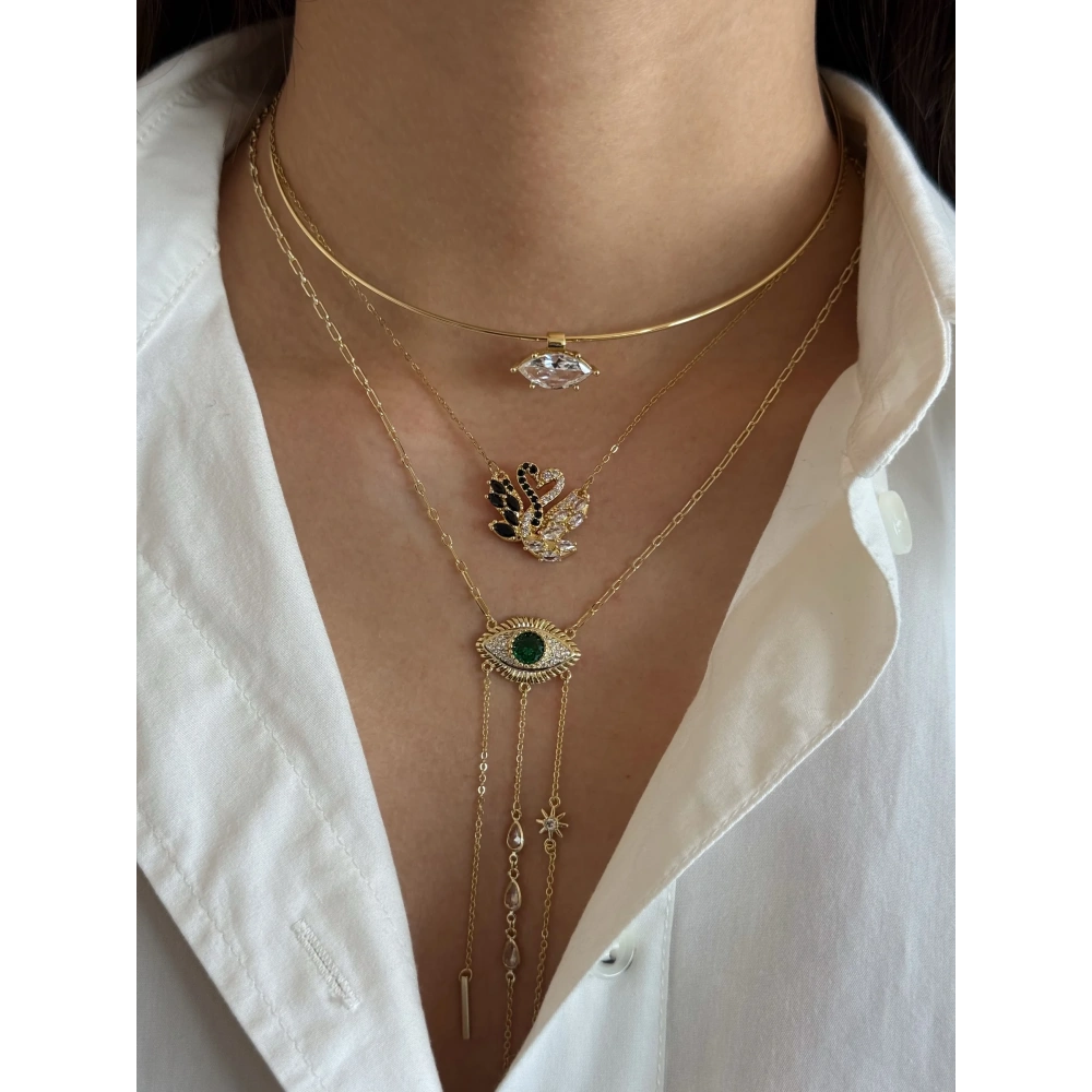 Baget Taşlı Tasma Kolye