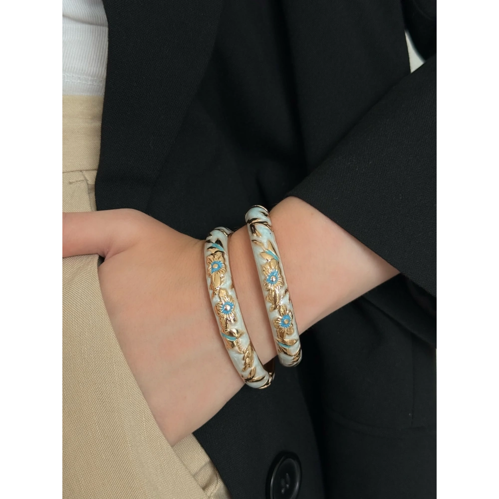 Buz Mavisi Mineli Kelepçe Bileklik