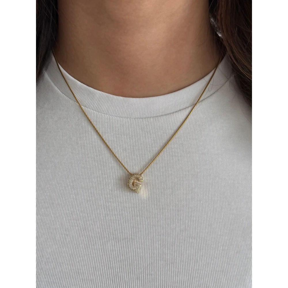 Çelik 3 Boyutlu G Harfli Kolye