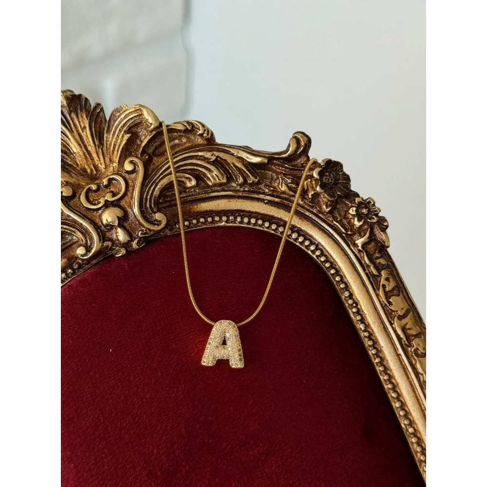 Çelik 3 Boyutlu Harf Kolye