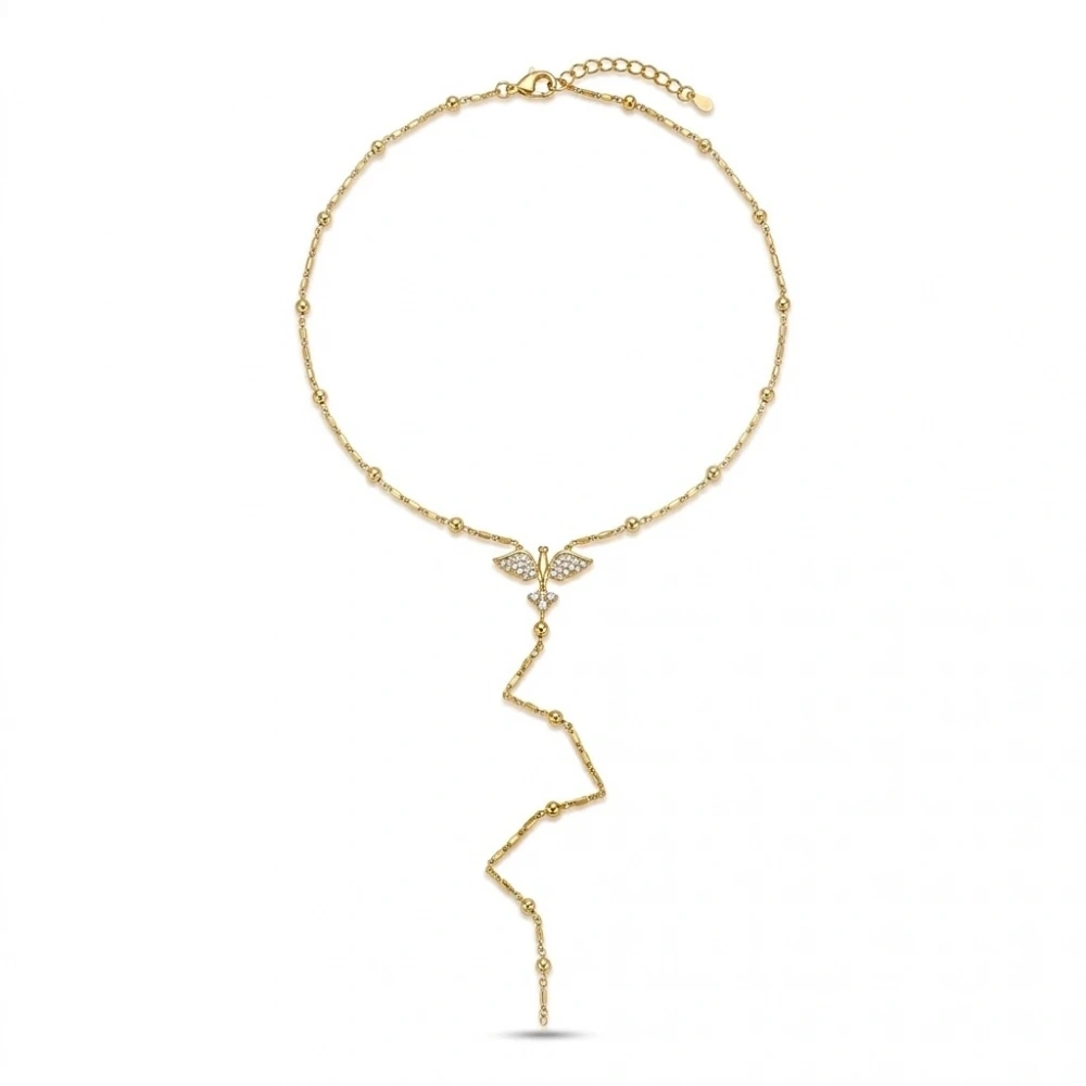 Çelik Anka Kuşlu Y Kolye